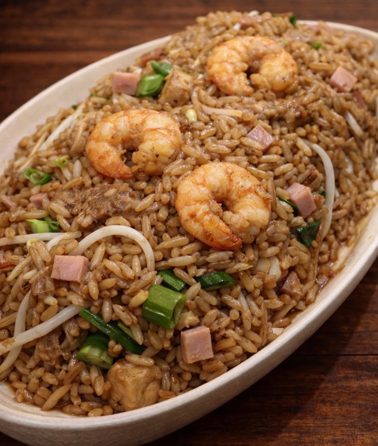 Arroz frito con gambas