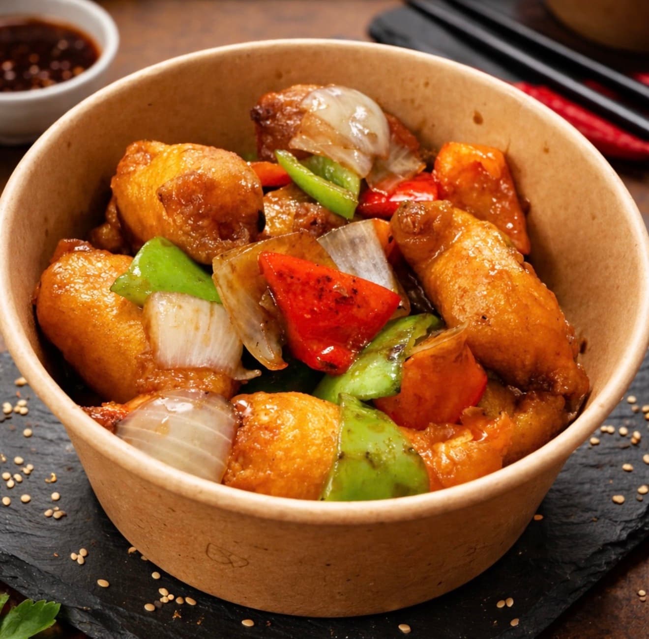 Gambas agridulces